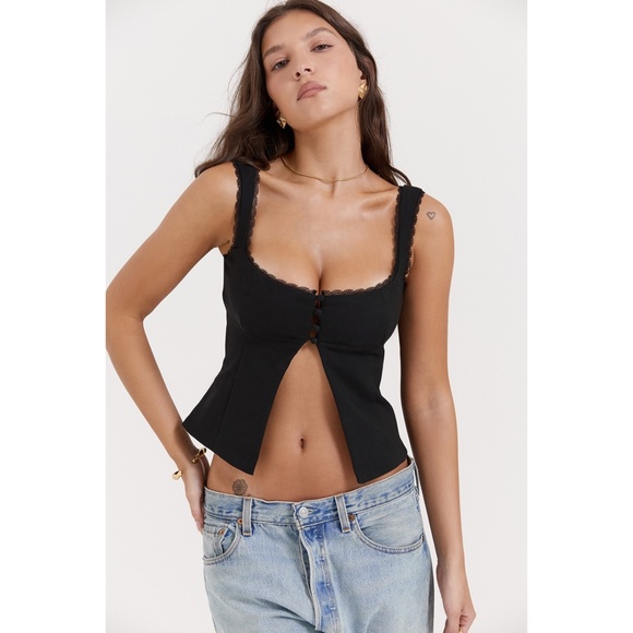 NEW House of CB Noura Top Black Large - Picture 8 of 17